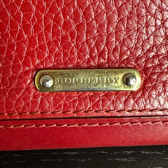 EUC Authentic Burberry zip around wallet.Red - Picture 3 of 11